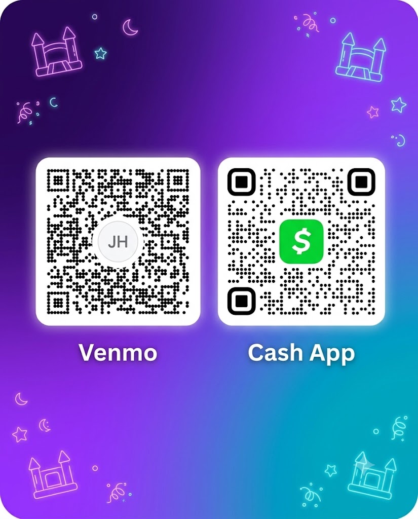 Venmo and Cash App QR codes for E.E Bouncers